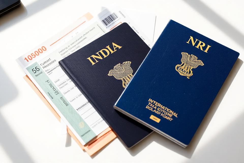 Passports, foreign currency and property documents on a desk
